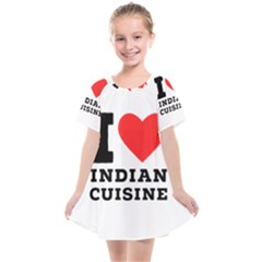 I Love Indian Cuisine Kids  Smock Dress by ilovewhateva