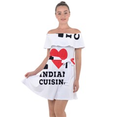 I Love Indian Cuisine Off Shoulder Velour Dress by ilovewhateva