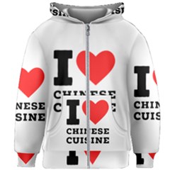 I Love Chinese Cuisine Kids  Zipper Hoodie Without Drawstring by ilovewhateva