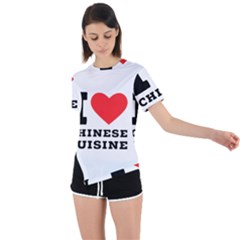 I Love Chinese Cuisine Asymmetrical Short Sleeve Sports Tee by ilovewhateva