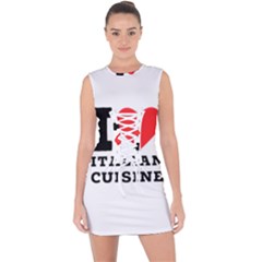 I Love Italian Cuisine Lace Up Front Bodycon Dress by ilovewhateva