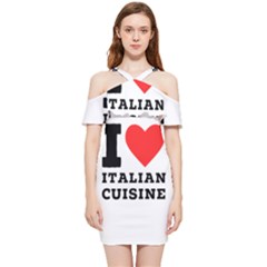 I Love Italian Cuisine Shoulder Frill Bodycon Summer Dress by ilovewhateva