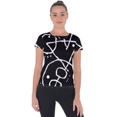 Mazipoodles In The Frame - Black White Short Sleeve Sports Top  by Mazipoodles