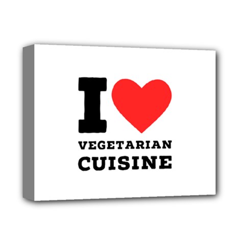 I Love Vegetarian Cuisine  Deluxe Canvas 14  X 11  (stretched) by ilovewhateva