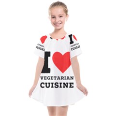 I Love Vegetarian Cuisine  Kids  Smock Dress by ilovewhateva