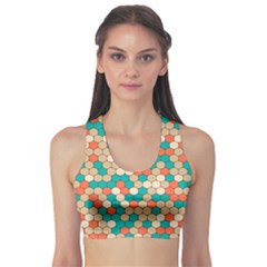 Multicolored Honeycomb Colorful Abstract Geometry Sports Bra