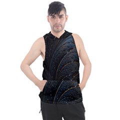 Abstract Dark Shine Structure Fractal Golden Men s Sleeveless Hoodie by Vaneshop