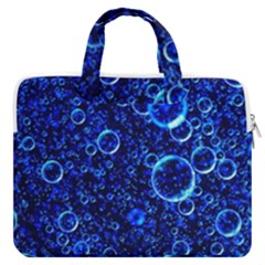 Blue Bubbles Abstract Macbook Pro 13  Double Pocket Laptop Bag