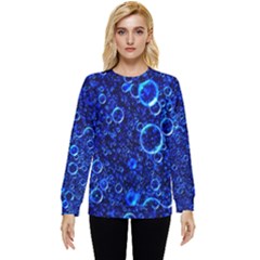 Blue Bubbles Abstract Hidden Pocket Sweatshirt by Vaneshop