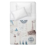 Nautical Lighthouse Vintage Postcard French Writing Duvet Cover (Single Size)