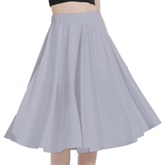 Cloudy Grey	 - 	a-line Full Circle Midi Skirt With Pocket by ColorfulWomensWear