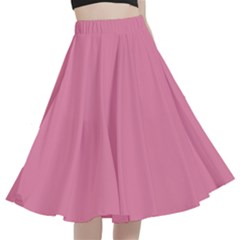 Aurora Pink	 - 	a-line Full Circle Midi Skirt With Pocket by ColorfulWomensWear