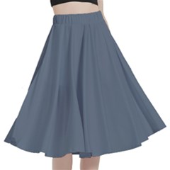 Jet Grey	 - 	a-line Full Circle Midi Skirt With Pocket by ColorfulWomensWear