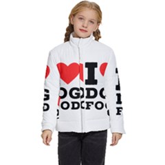 I Love Dog Food Kids  Puffer Bubble Jacket Coat by ilovewhateva