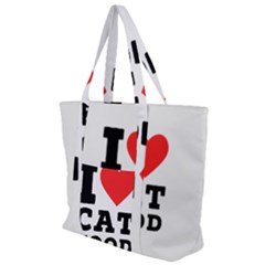 I Love Cat Food Zip Up Canvas Bag by ilovewhateva