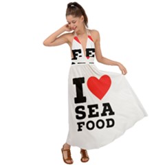 I Love Sea Food Backless Maxi Beach Dress by ilovewhateva