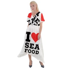 I Love Sea Food Cross Front Sharkbite Hem Maxi Dress by ilovewhateva