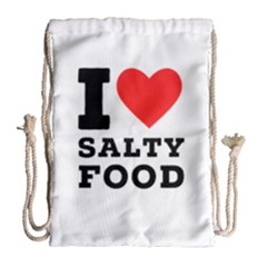 I Love Salty Food Drawstring Bag (large) by ilovewhateva