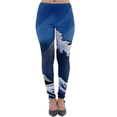 The Great Wave Off Kanagawa Lightweight Velour Leggings by Grandong