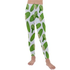 Vegetable Pattern With Composition Broccoli Kids  Lightweight Velour Leggings by Grandong