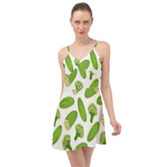 Vegetable Pattern With Composition Broccoli Summer Time Chiffon Dress by Grandong