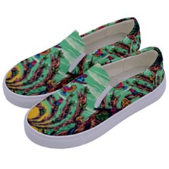 Monkey Tiger Bird Parrot Forest Jungle Style Kids  Canvas Slip Ons by Grandong