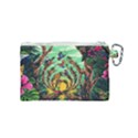 Monkey Tiger Bird Parrot Forest Jungle Style Canvas Cosmetic Bag (Small) View2