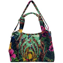 Monkey Tiger Bird Parrot Forest Jungle Style Double Compartment Shoulder Bag by Grandong