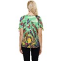 Monkey Tiger Bird Parrot Forest Jungle Style Bow Sleeve Button Up Top View4