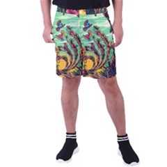 Monkey Tiger Bird Parrot Forest Jungle Style Men s Pocket Shorts by Grandong