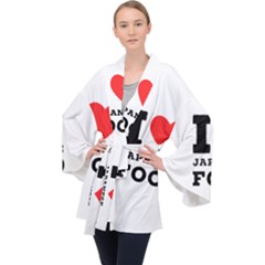 I Love Japanese Food Long Sleeve Velvet Kimono  by ilovewhateva