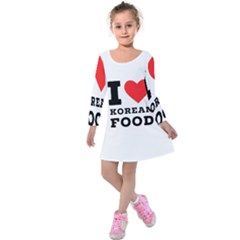 I Love Korean Food Kids  Long Sleeve Velvet Dress by ilovewhateva