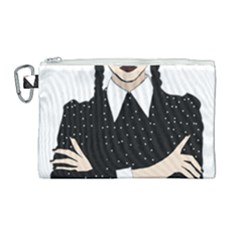 Wednesday Addams Canvas Cosmetic Bag (large) by Fundigitalart234
