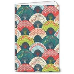 Japanese Fans Bright Pattern 8  X 10  Softcover Notebook