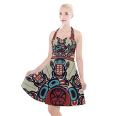 Skull Grateful Dead Phone Gratefuldead Halter Party Swing Dress  by Cowasu