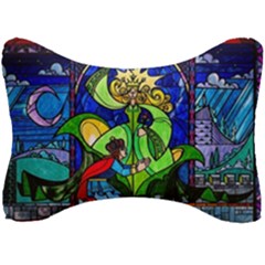 Beauty Stained Glass Rose Seat Head Rest Cushion by Cowasu