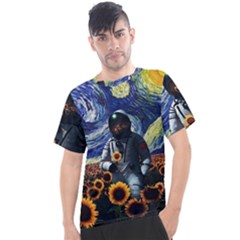 Starry Surreal Psychedelic Astronaut Space Men s Sport Top by Cowasu