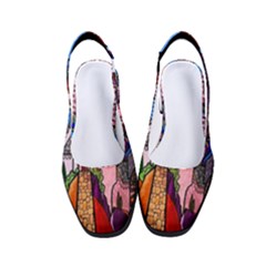 Beauty Stained Glass Castle Building Women s Classic Slingback Heels by Cowasu