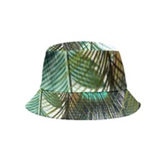 Peacock Feathers Feather Blue Green Bucket Hat (kids) by Cowasu