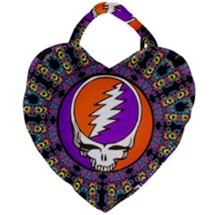 Gratefuldead Grateful Dead Pattern Giant Heart Shaped Tote by Cowasu