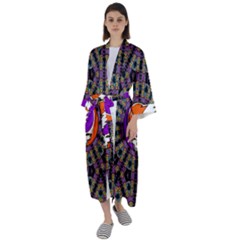 Gratefuldead Grateful Dead Pattern Maxi Satin Kimono by Cowasu