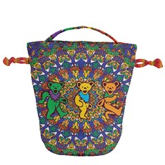 Grateful Dead Pattern Drawstring Bucket Bag by Cowasu