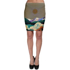 Surreal Art Psychadelic Mountain Bodycon Skirt by Cowasu