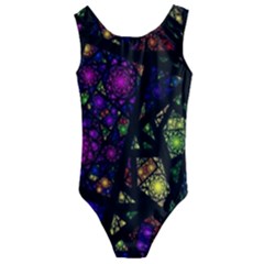 Stained Glass Crystal Art Kids  Cut-out Back One Piece Swimsuit by Cowasu