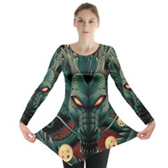 Dragon Art Long Sleeve Tunic  by Cowasu