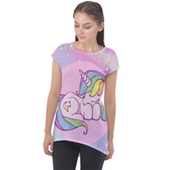 Unicorn Stitch Cap Sleeve High Low Top by Bangk1t