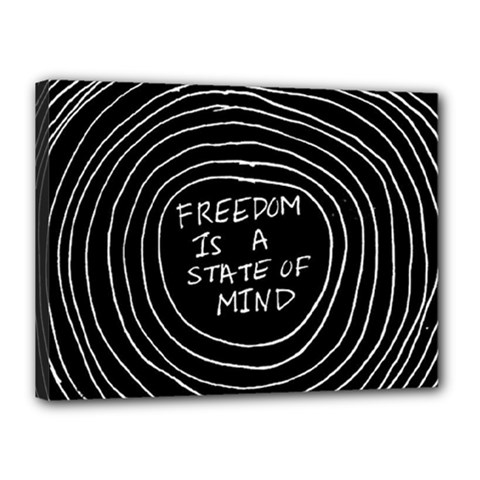 Psychedelic Art Freedom Is A State Of Mind Trippy Quotes Canvas 16  X 12  (stretched) by Bangk1t