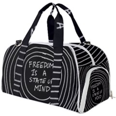 Psychedelic Art Freedom Is A State Of Mind Trippy Quotes Burner Gym Duffel Bag by Bangk1t