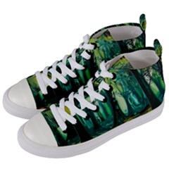 Ai Generated Trees Forest Mystical Forest Nature Art Women s Mid-top Canvas Sneakers by Ndabl3x