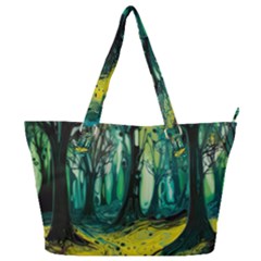 Ai Generated Trees Forest Mystical Forest Nature Art Full Print Shoulder Bag by Ndabl3x